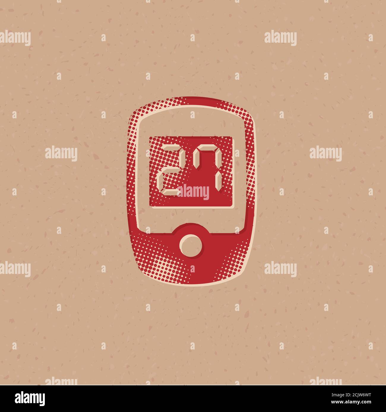 Cycle computer icon in halftone style. Grunge background vector ...