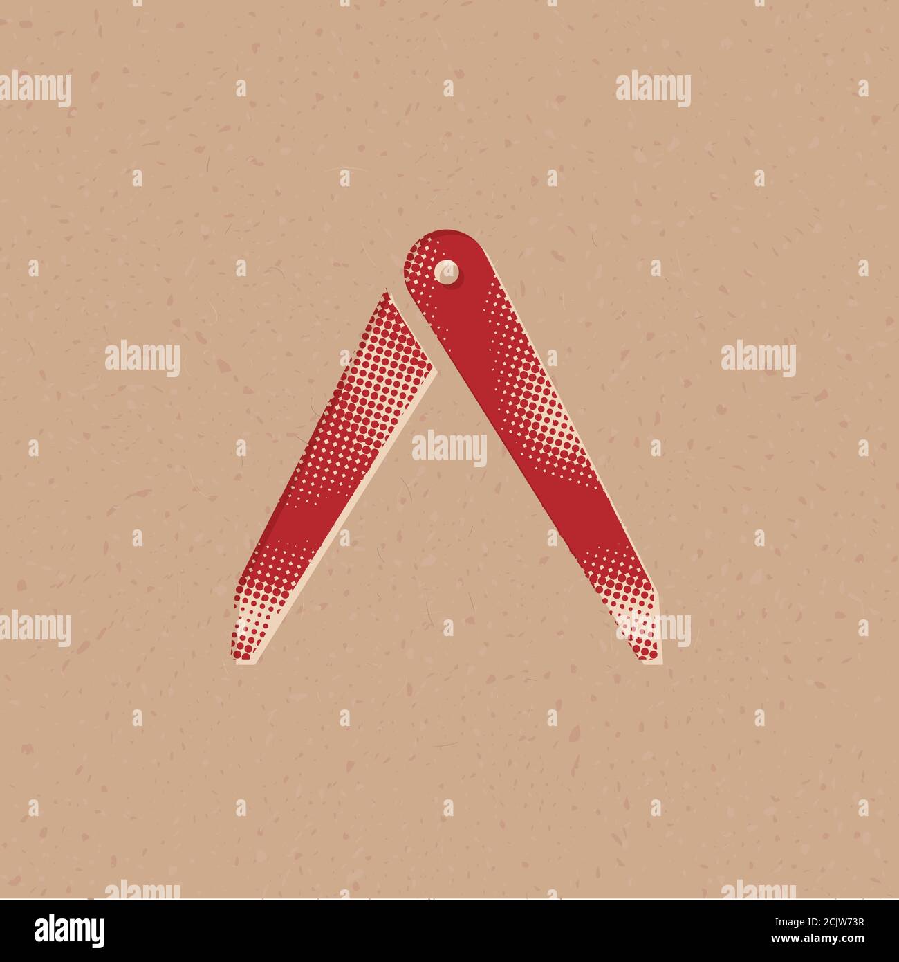 Camera lens spanner icon in halftone style. Grunge background vector ...