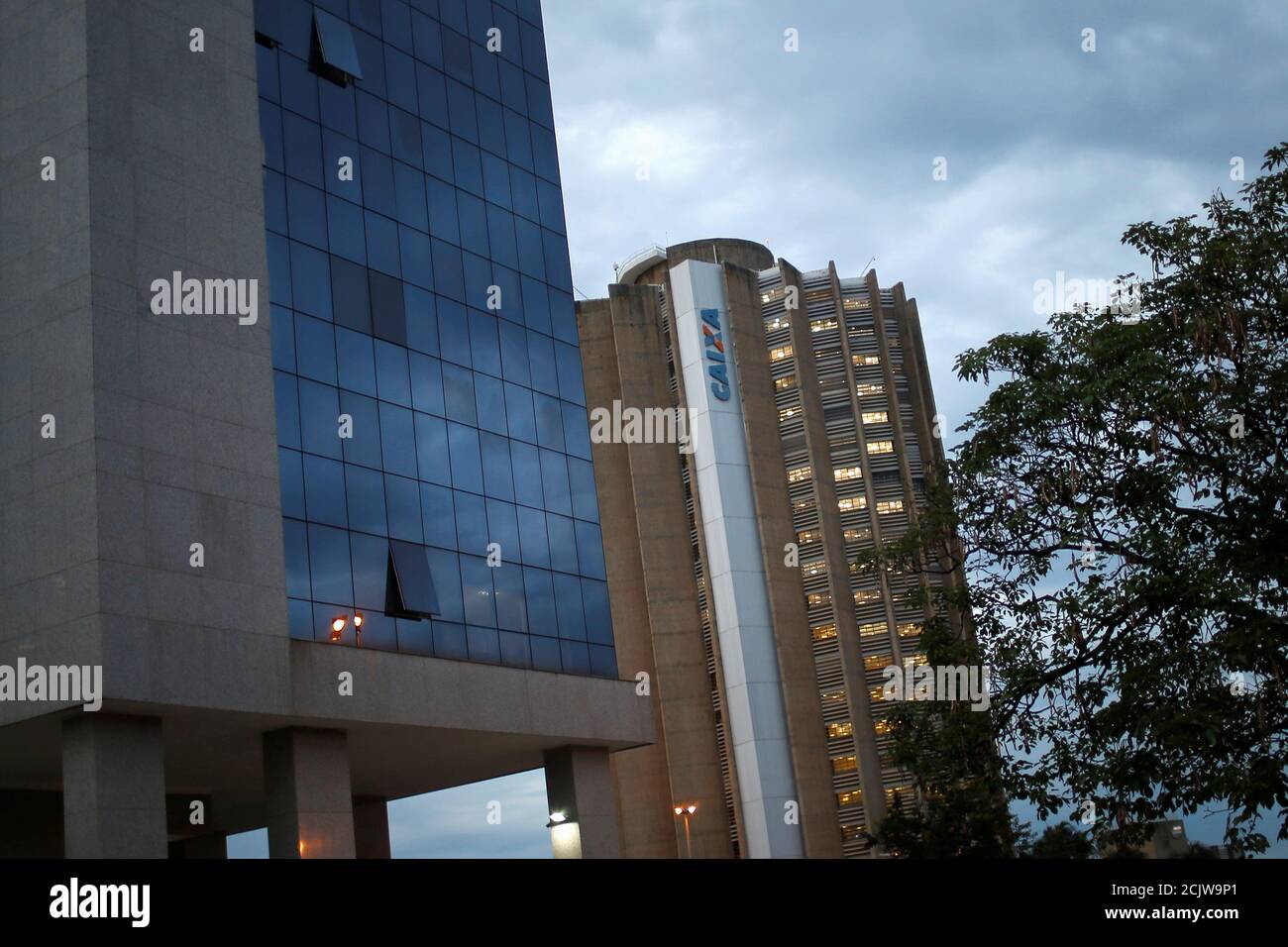 Caixa Economica Federal bank headquarters building is seen in Brasilia, Brazil October 29, 2019.REUTERS/Adriano Machado Stock Photo