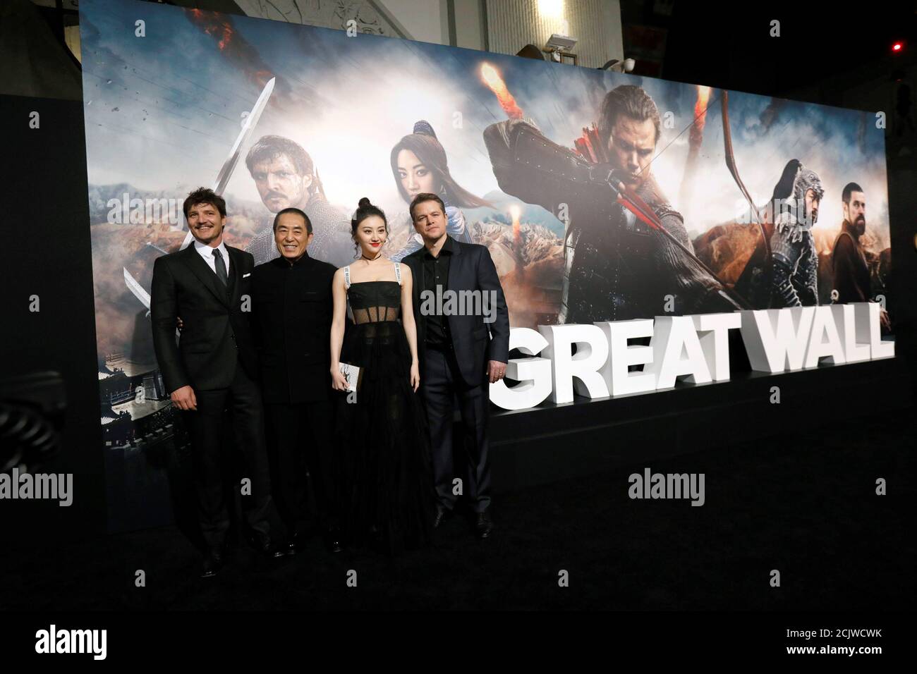 Director Of The Movie Zhang Yimou 2nd L Poses With Cast Members L R Pedro Pascal Tian Director Of The Movie Zhang Yimou 2nd L Poses With Cast Members L R Pedro Pascal Tian