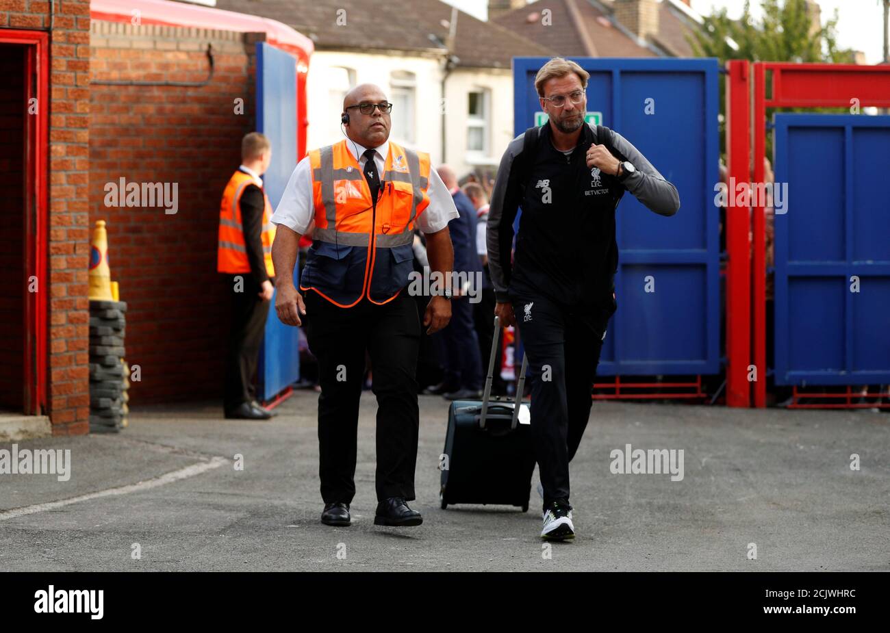 Soccer Football - Premier League - Crystal Palace v Liverpool - Selhurst Park, London, Britain - August 20, 2018  Liverpool manager Juergen Klopp before the match   Action Images via Reuters/John Sibley  EDITORIAL USE ONLY. No use with unauthorized audio, video, data, fixture lists, club/league logos or 'live' services. Online in-match use limited to 75 images, no video emulation. No use in betting, games or single club/league/player publications.  Please contact your account representative for further details. Stock Photo