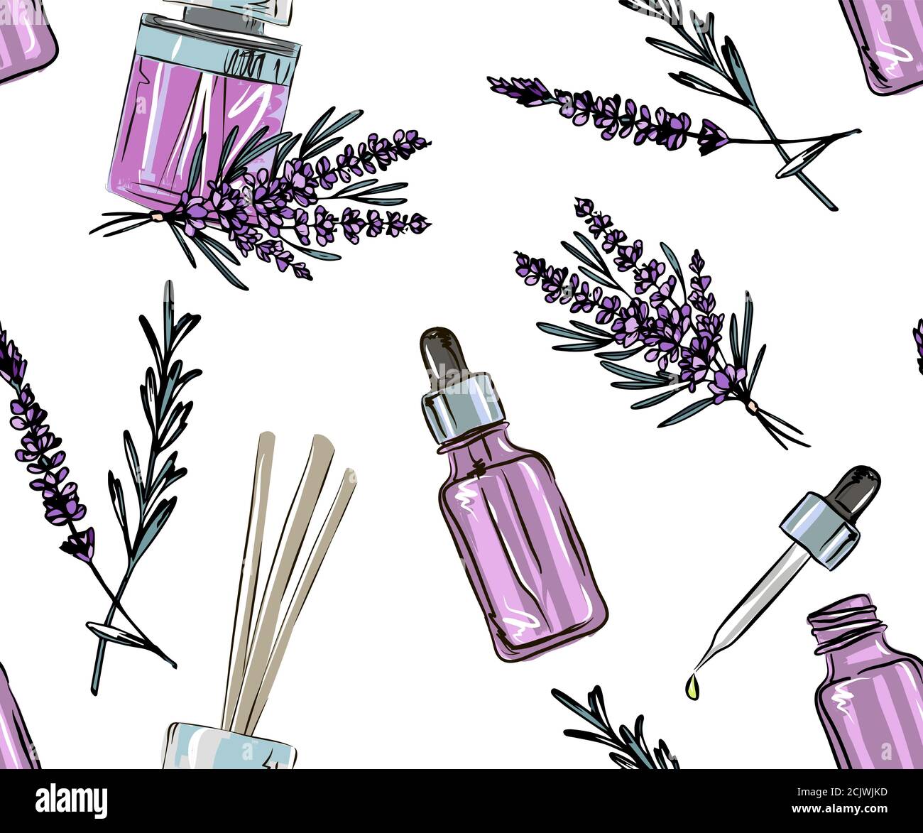 incense sticks in a diffuser, flower aromatherapy for spa salon and home, vector illustration with flower on a white background Stock Vector