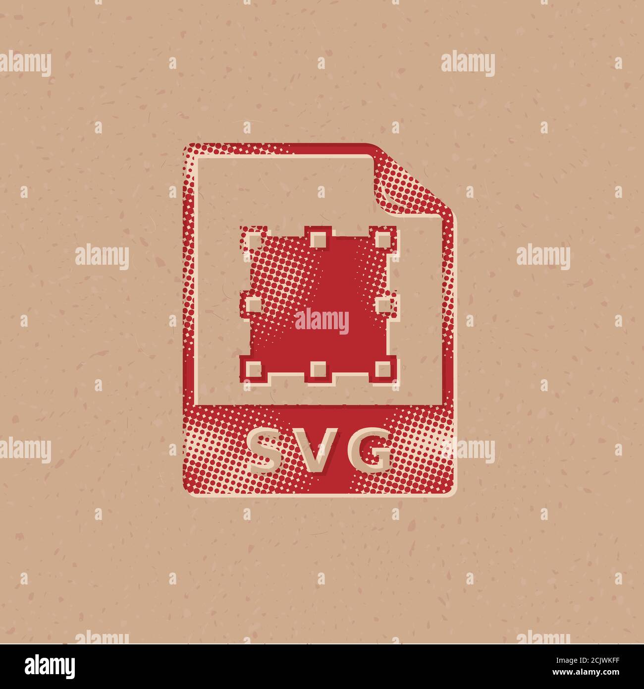 SVG file icon in halftone style. Grunge background vector illustration ...