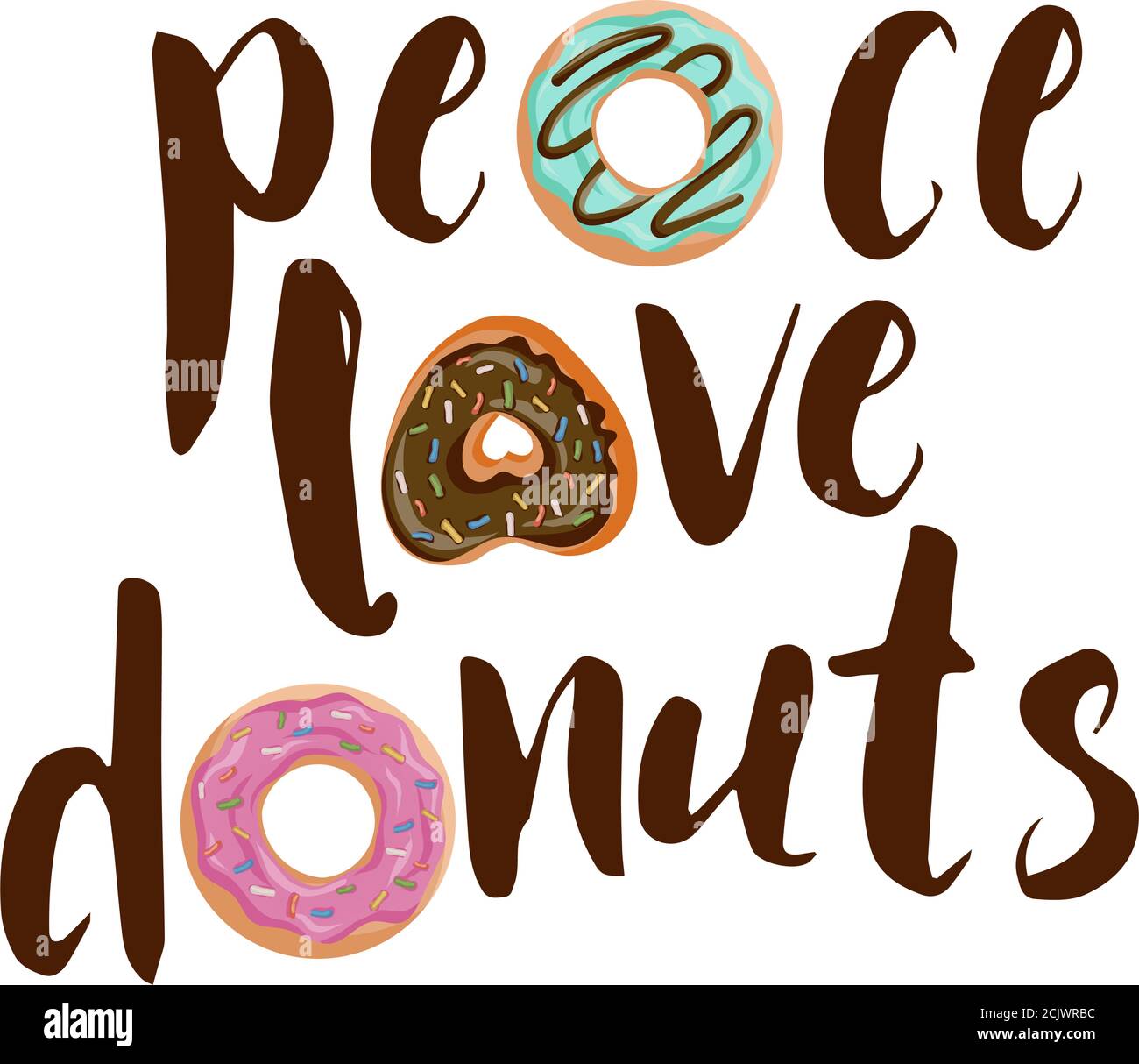 don't worry be happy. Cute print with donut, Donuts and Cup of black