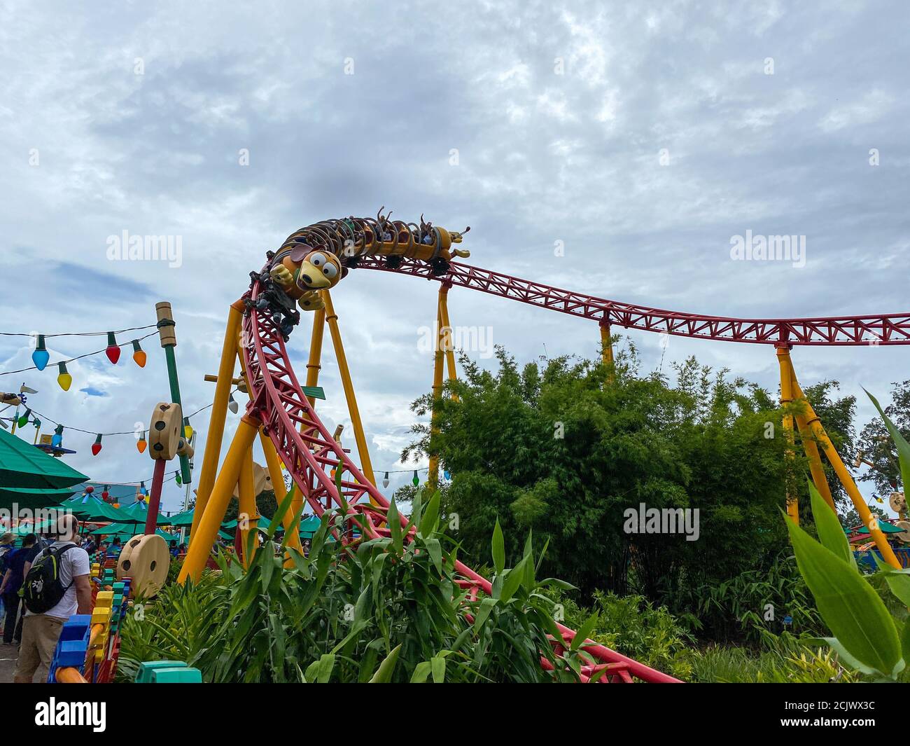 The Slinky Dog Dash roller coaster ride in Toy Story Land at