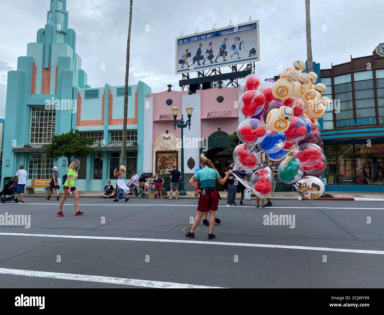 Orlando,FL/USA9/12/20 A cast member selling balloons at the entrance