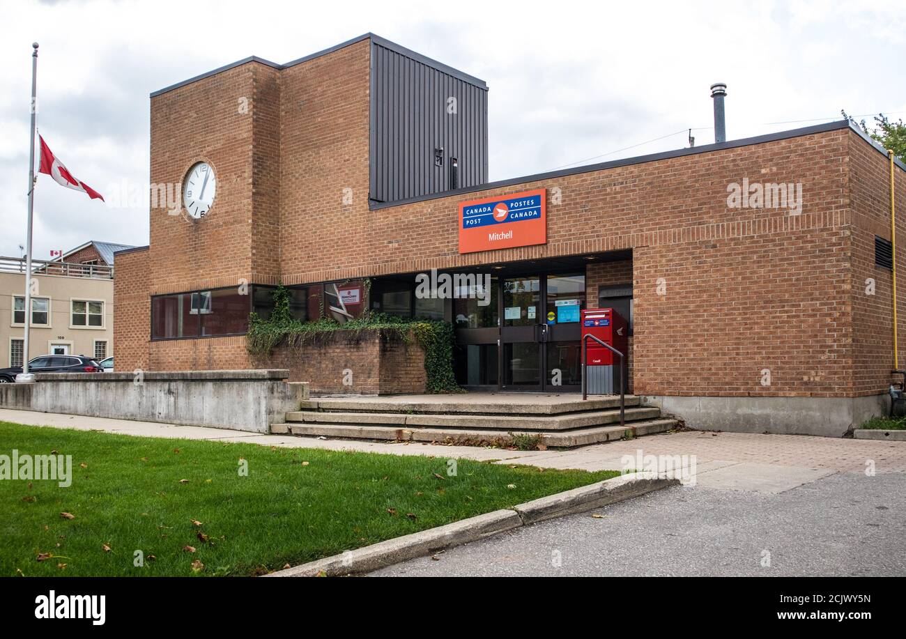 The Canada Post building in Mitchell. Stock Photo