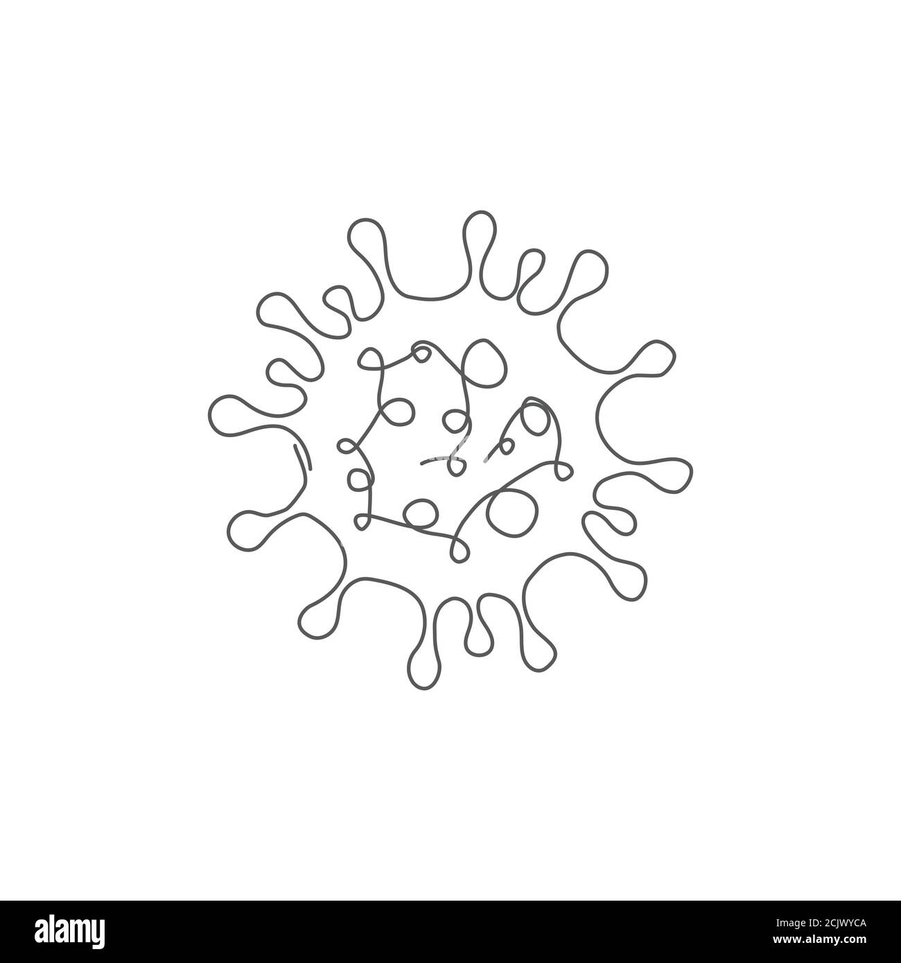 Coronavirus illustration in line style on white background Stock Vector ...