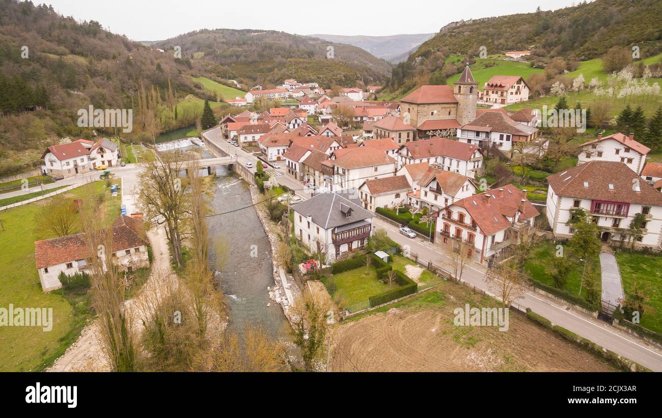 Ezcaroz town in Navarra province, Spain Stock Photo