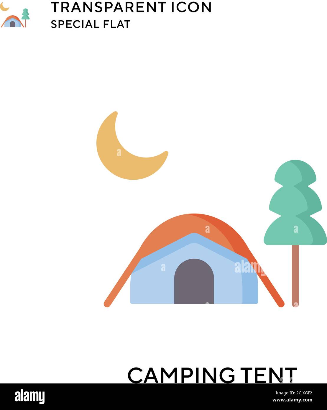 Camping tent vector icon. Flat style illustration. EPS 10 vector Stock ...