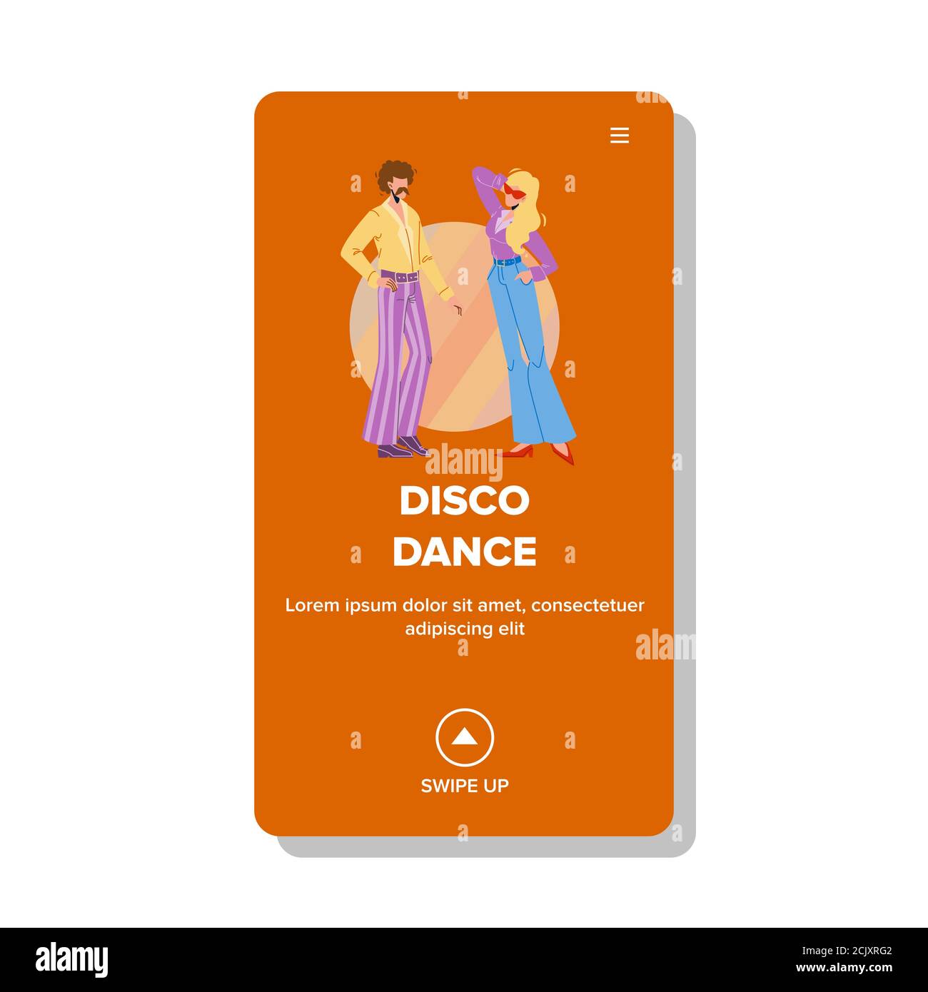 Disco Dance Retro Style Party In Nightclub Vector Stock Vector