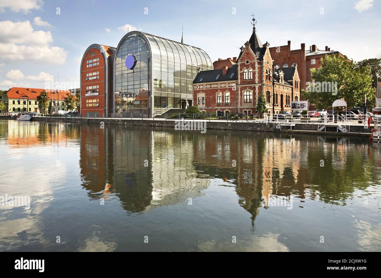 Brda river bank in Bydgoszcz. Poland Stock Photo