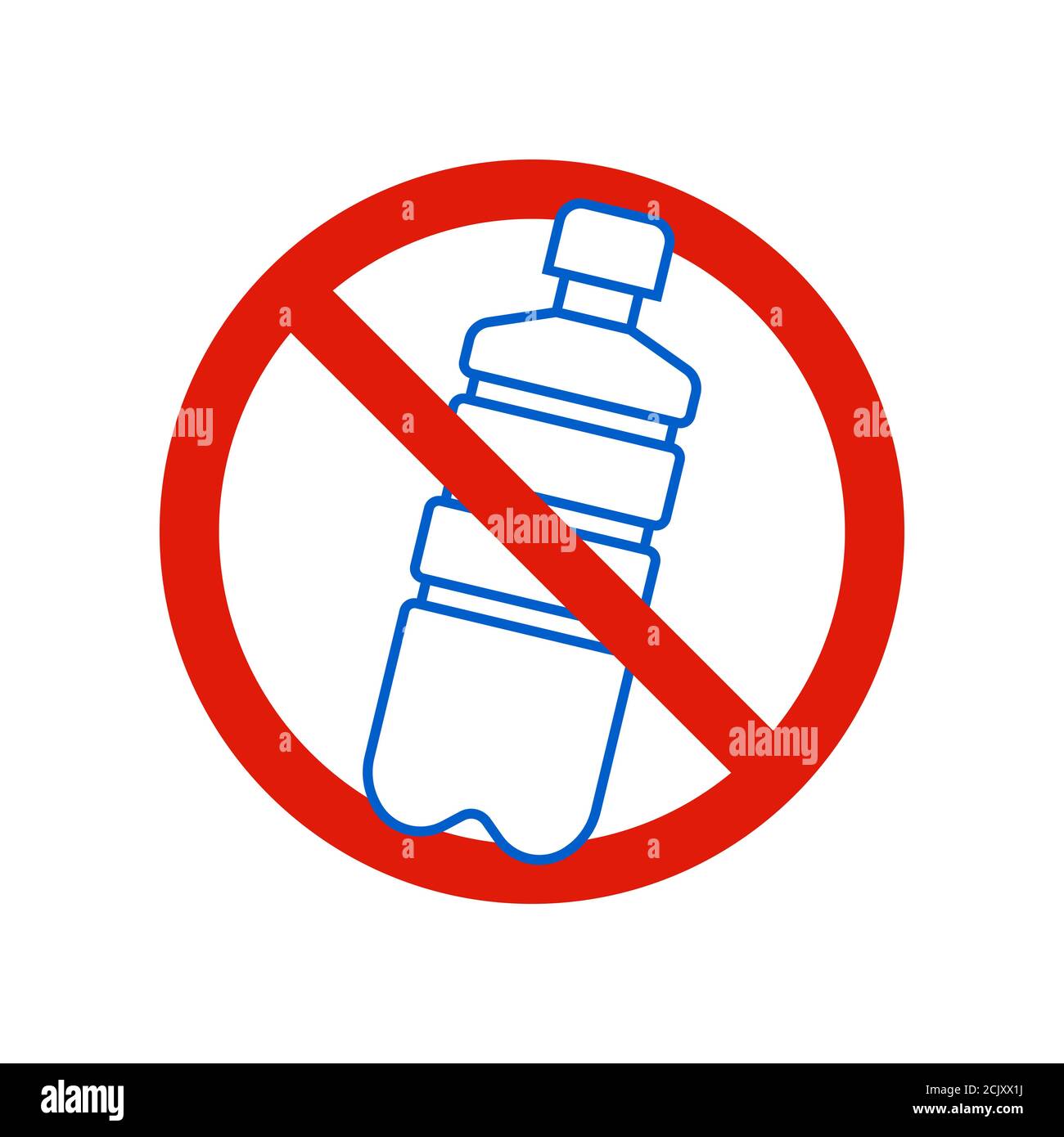 No plastic bottle. No littering warning sign. Stock Vector