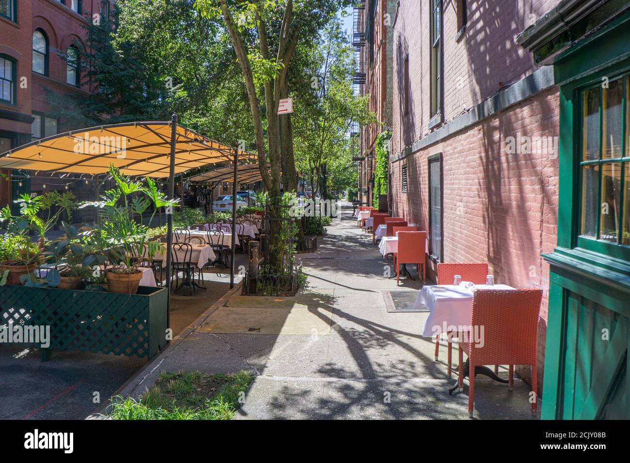 Outdoor Dining, West Village, New York City, New York, USA Stock Photo