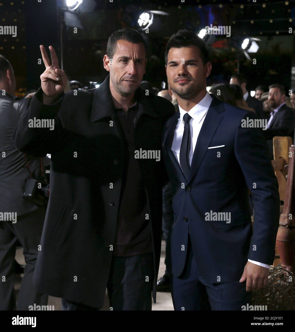 Adam Sandler Movies Cast Members - Cast Members Adam Sandler L And Taylor Lautner Pose At The Premiere Of The Ridiculous 6 In Universal City California November 30 2015 The Movie Opens In The U S On December 11