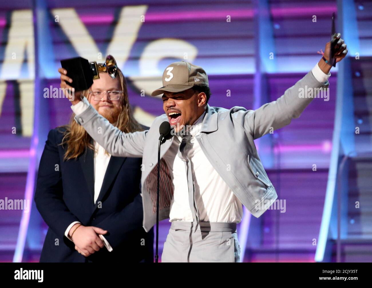 Download Chance The Rapper Celebrates As He Accepts The Grammy For Best Rap Album For Coloring Book At The 59th Annual Grammy Awards In Los Angeles California U S February 12 2017 Reuters Lucy