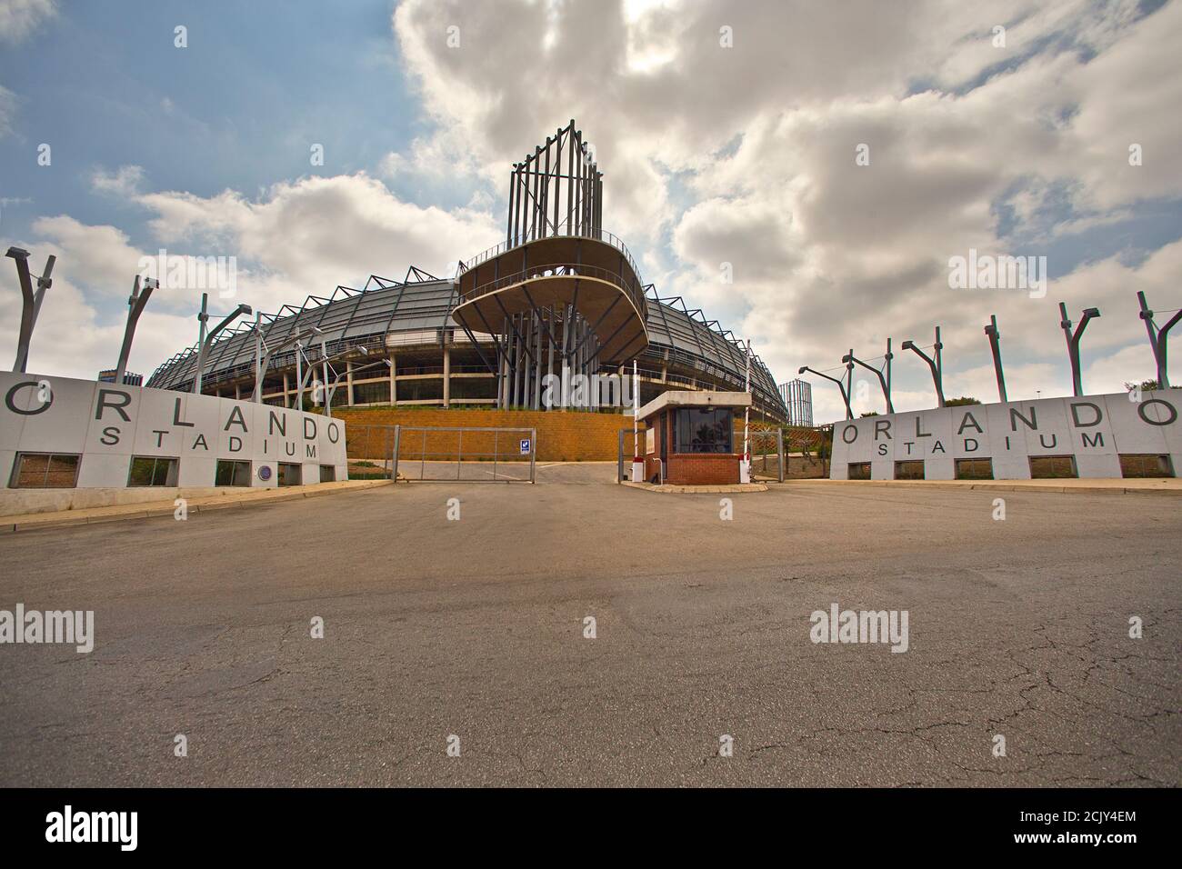 Orland Stadium in Soweto, Johannesburg. Home of the Oranda Pirates football team Stock Photo