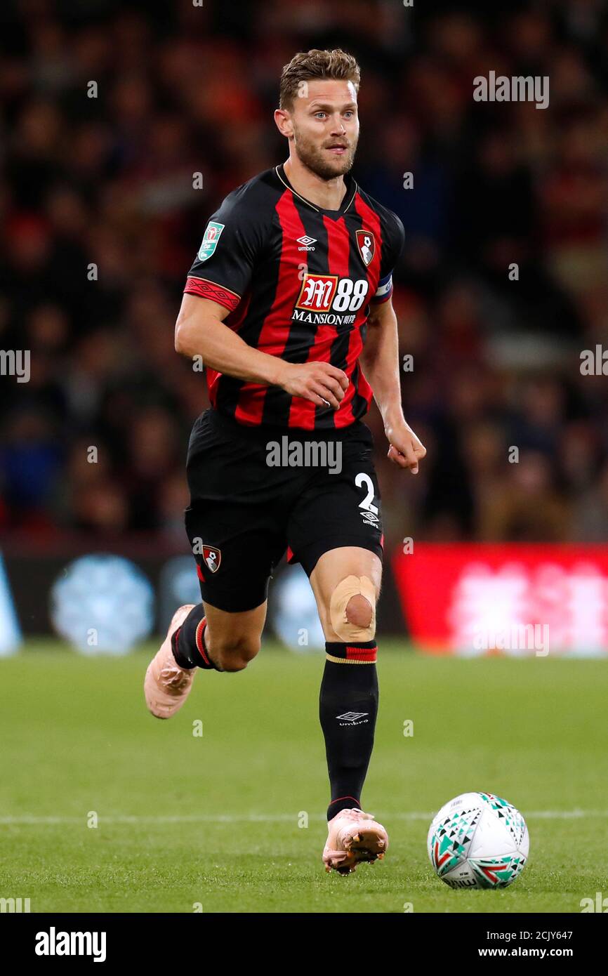 Soccer Football - Carabao Cup - Third Round - AFC Bournemouth v Blackburn Rovers - Vitality Stadium, Bournemouth, Britain - September 25, 2018   Bournemouth's Simon Francis    Action Images via Reuters/Peter Cziborra   EDITORIAL USE ONLY. No use with unauthorized audio, video, data, fixture lists, club/league logos or 'live' services. Online in-match use limited to 75 images, no video emulation. No use in betting, games or single club/league/player publications.  Please contact your account representative for further details. Stock Photo