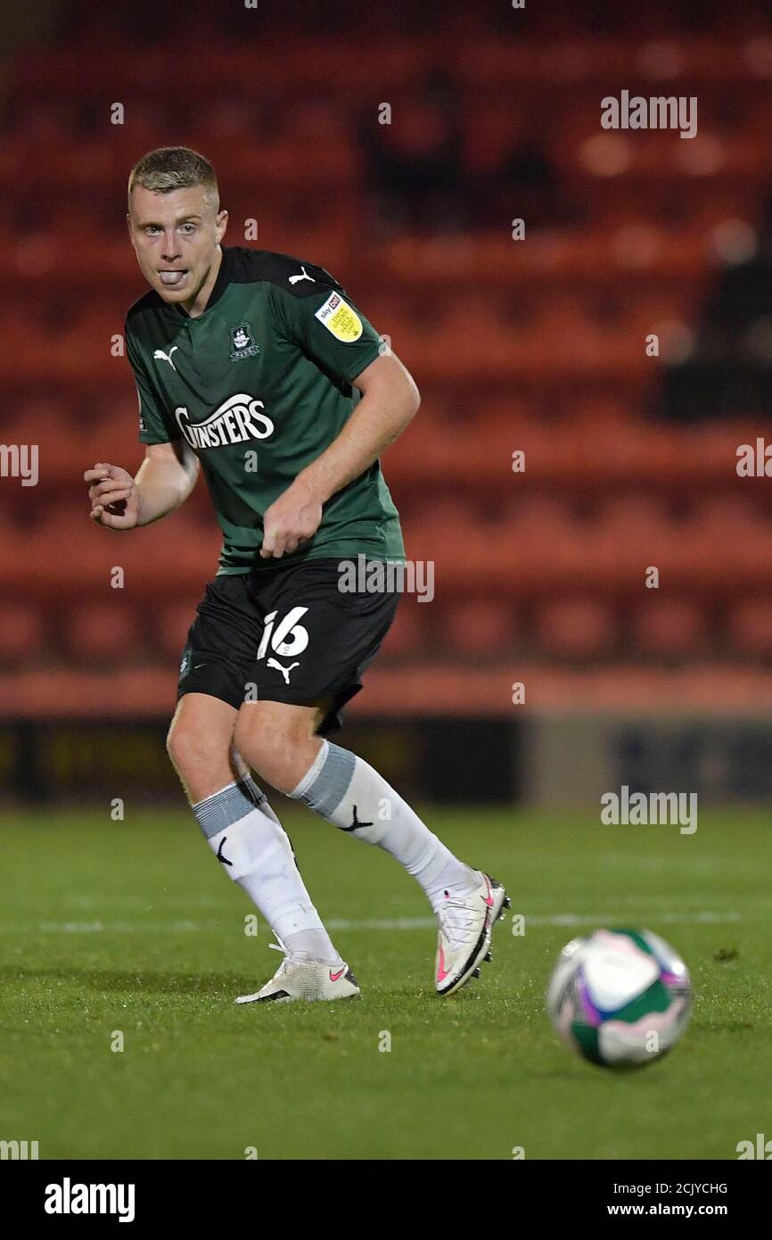 London, UK. 15th Sep, 2020. Lewis Macleodin action during the Carabao Cup second round match between Leyton Orient and Plymouth Argyle at the Matchroom Stadium, London, England on 15 September 2020. Photo by Vince Mignott/PRiME Media Images. Credit: PRiME Media Images/Alamy Live News Stock Photo
