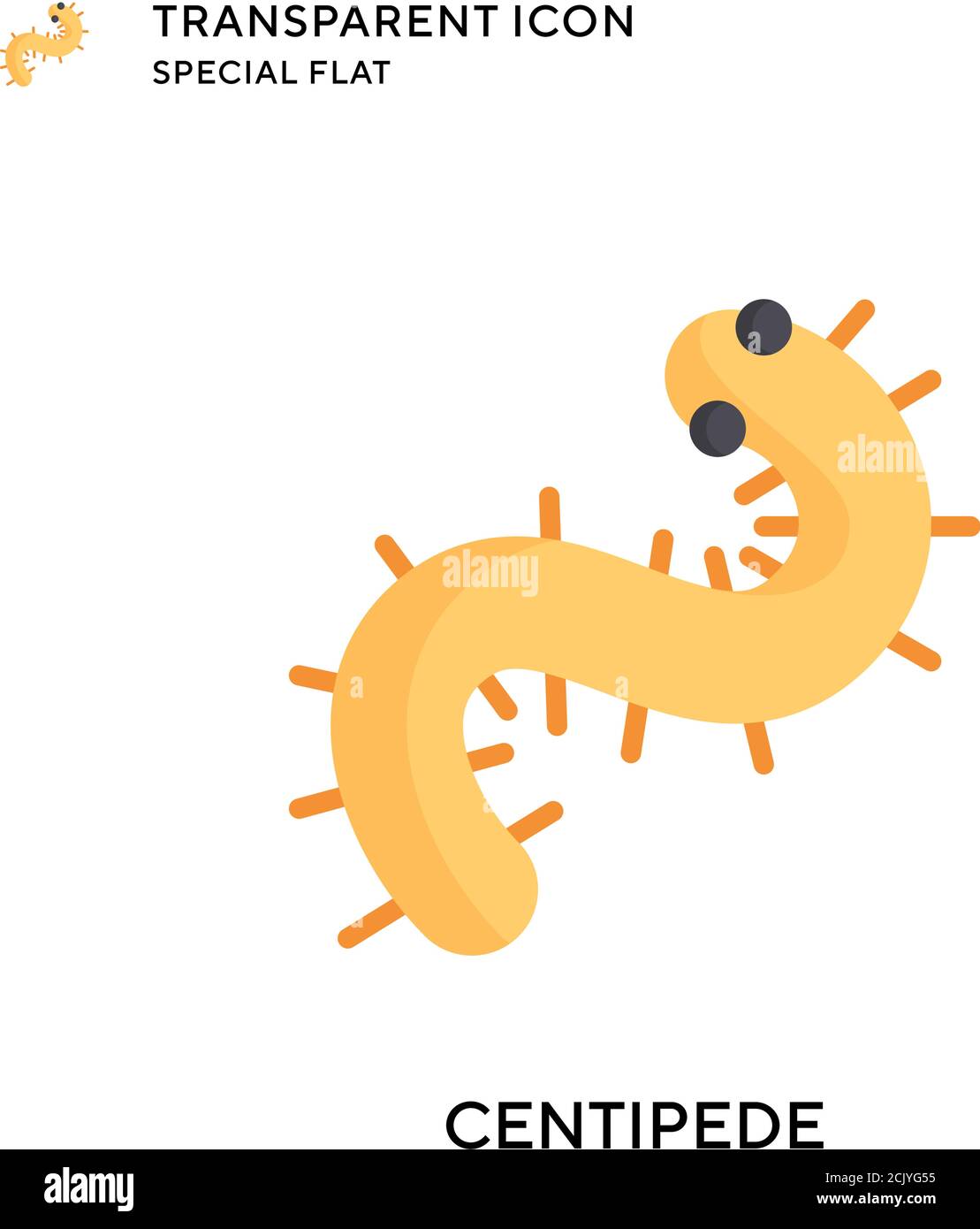 Centipede vector icon. Flat style illustration. EPS 10 vector. Stock Vector