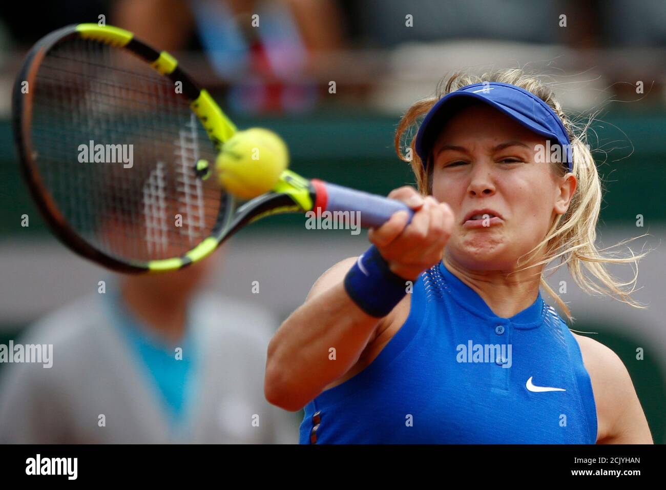Tennis - French Open - Roland Garros - Eugenie Bouchard of Canada vs Timea  Bacsinszky of Switzerland - Paris, France - 26/05/16. Eugenie Bouchard  returns the ball. REUTERS/Pascal Rossignol Stock Photo - Alamy