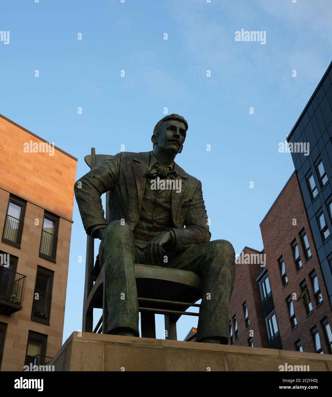 Charles Rennie Mackintosh statue by Andy Scott, Anderston, Glasgow Stock Photo