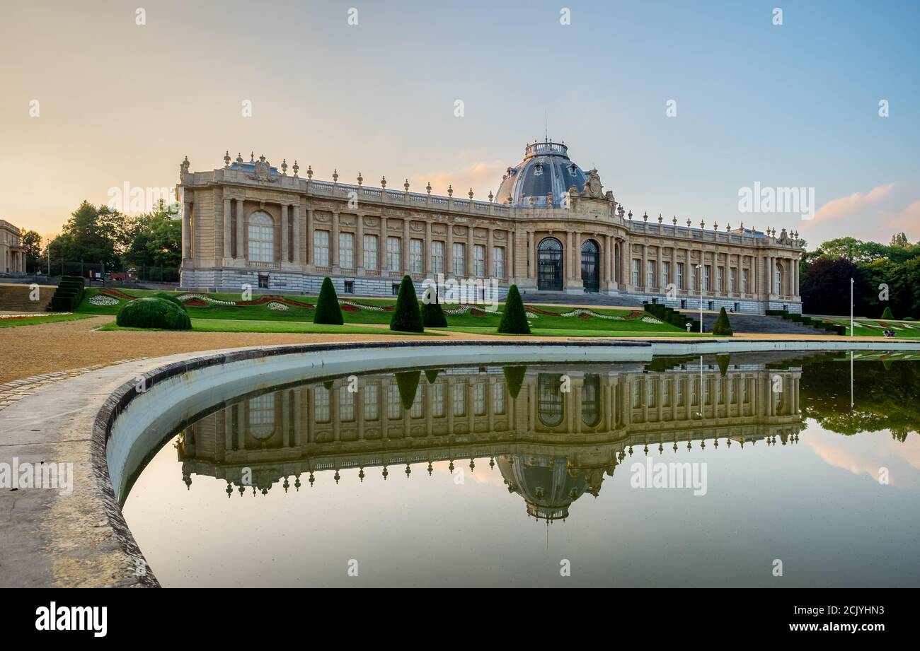 Sunset over the Royal Museum for Central Africa in Tervuren, Belgium. Stock Photo