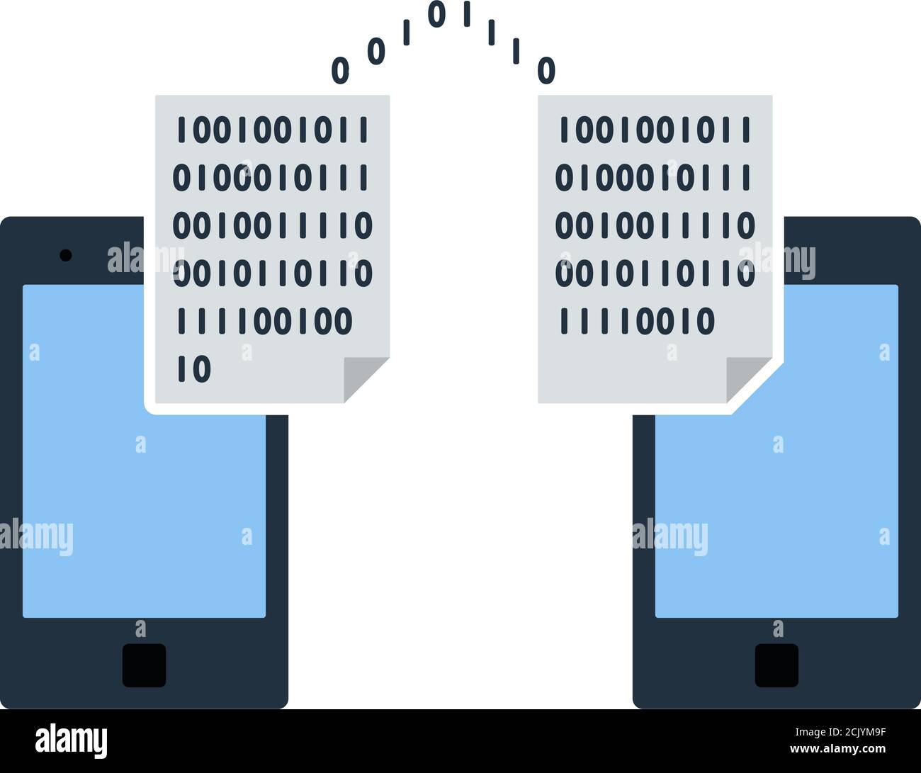 Exchanging Data Icon. Flat Color Design. Vector Illustration. Stock Vector