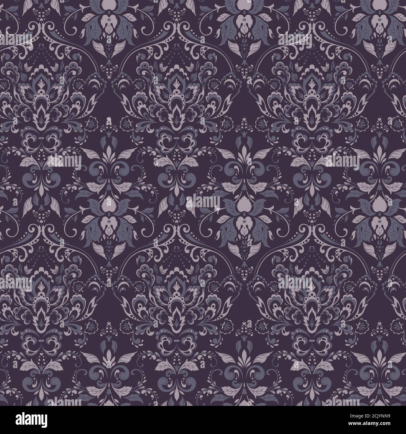 Ornate damask vintage wallpaper. Vector seamless pattern Stock Vector