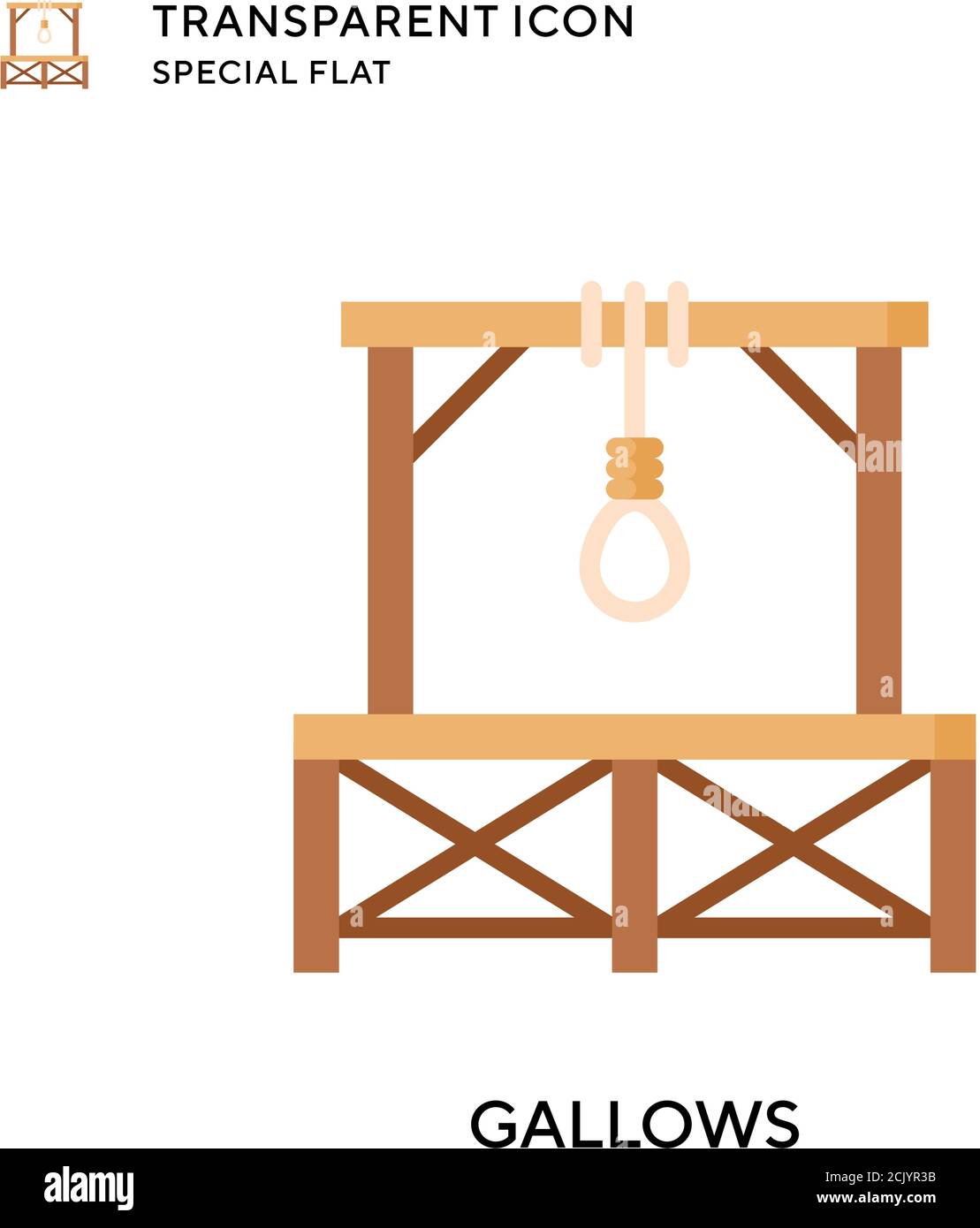 Gallows vector icon. Flat style illustration. EPS 10 vector. Stock Vector