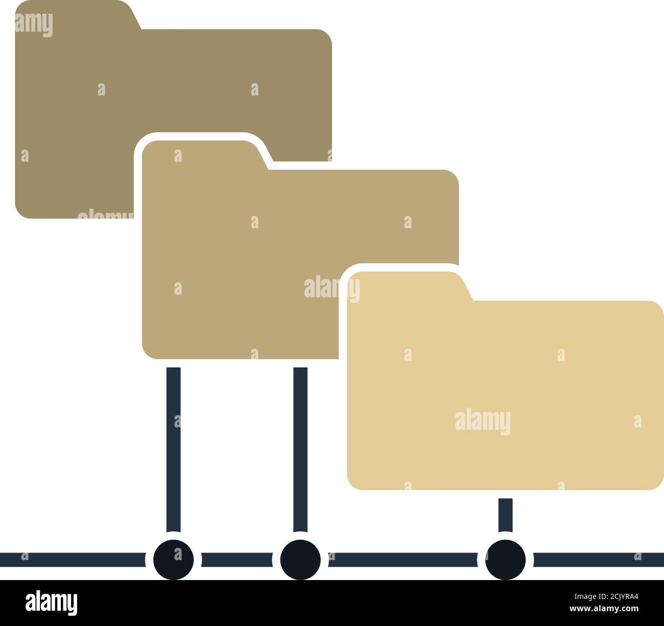Folder Network Icon. Flat Color Design. Vector Illustration Stock ...