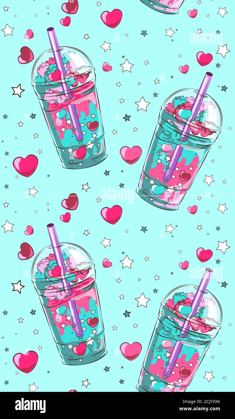 Seamless pattern with red hand drawn hearts on a white background. Hand ...