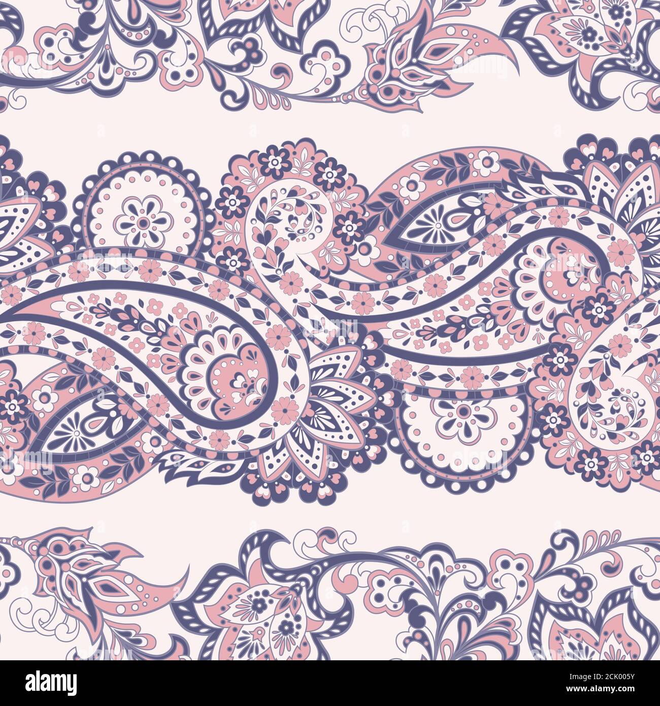 Floral seamless pattern with paisley ornament Stock Vector Image & Art ...