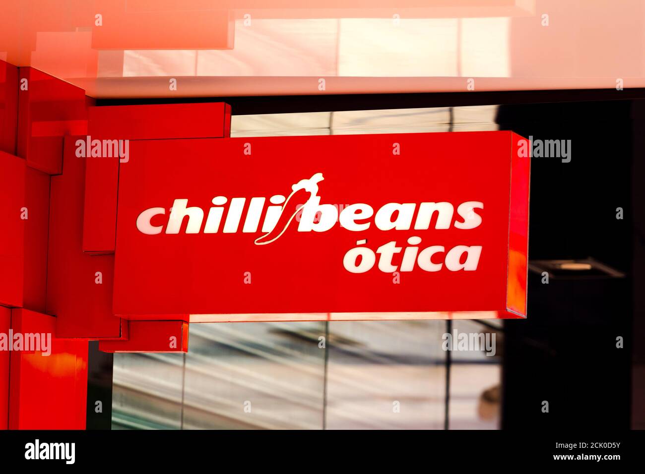 The logo of Chilli Beans at one of its stores in Dourados, Mato Grosso