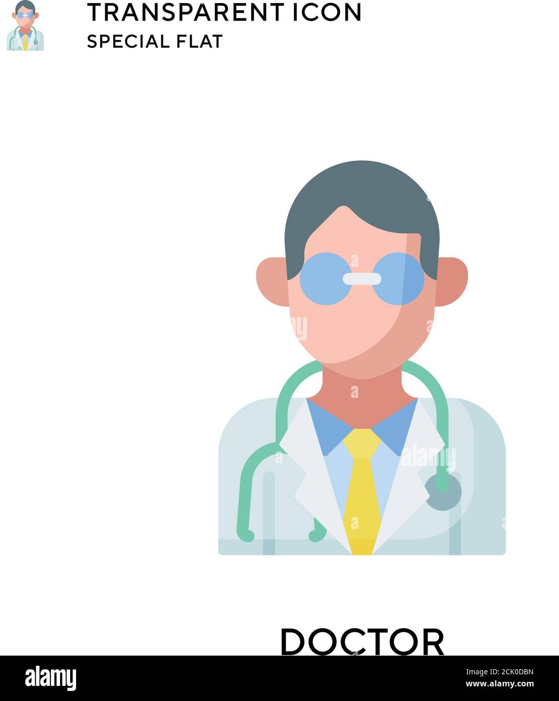 Doctor vector icon. Flat style illustration. EPS 10 vector Stock Vector ...