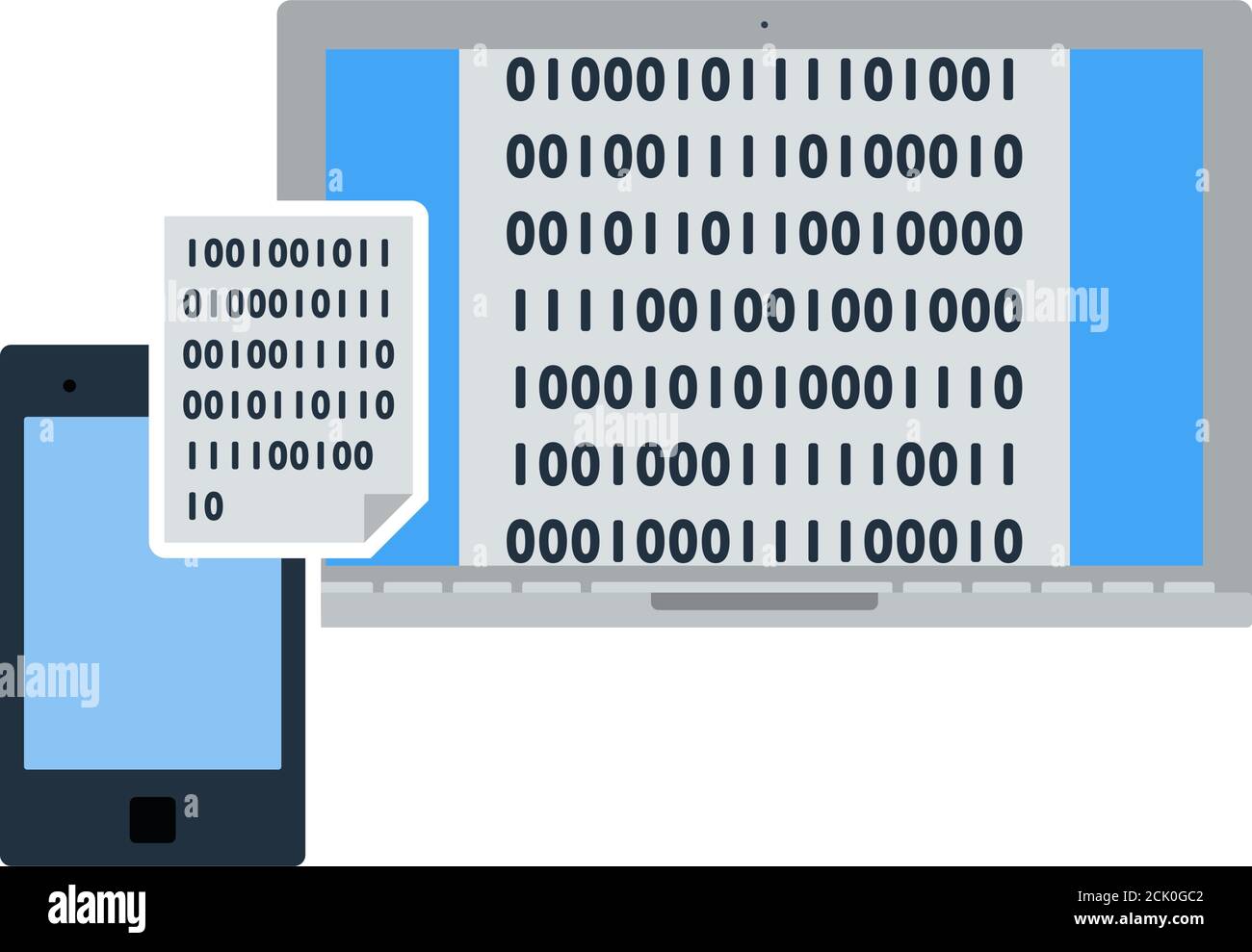 Exchanging Data Icon. Flat Color Design. Vector Illustration. Stock Vector