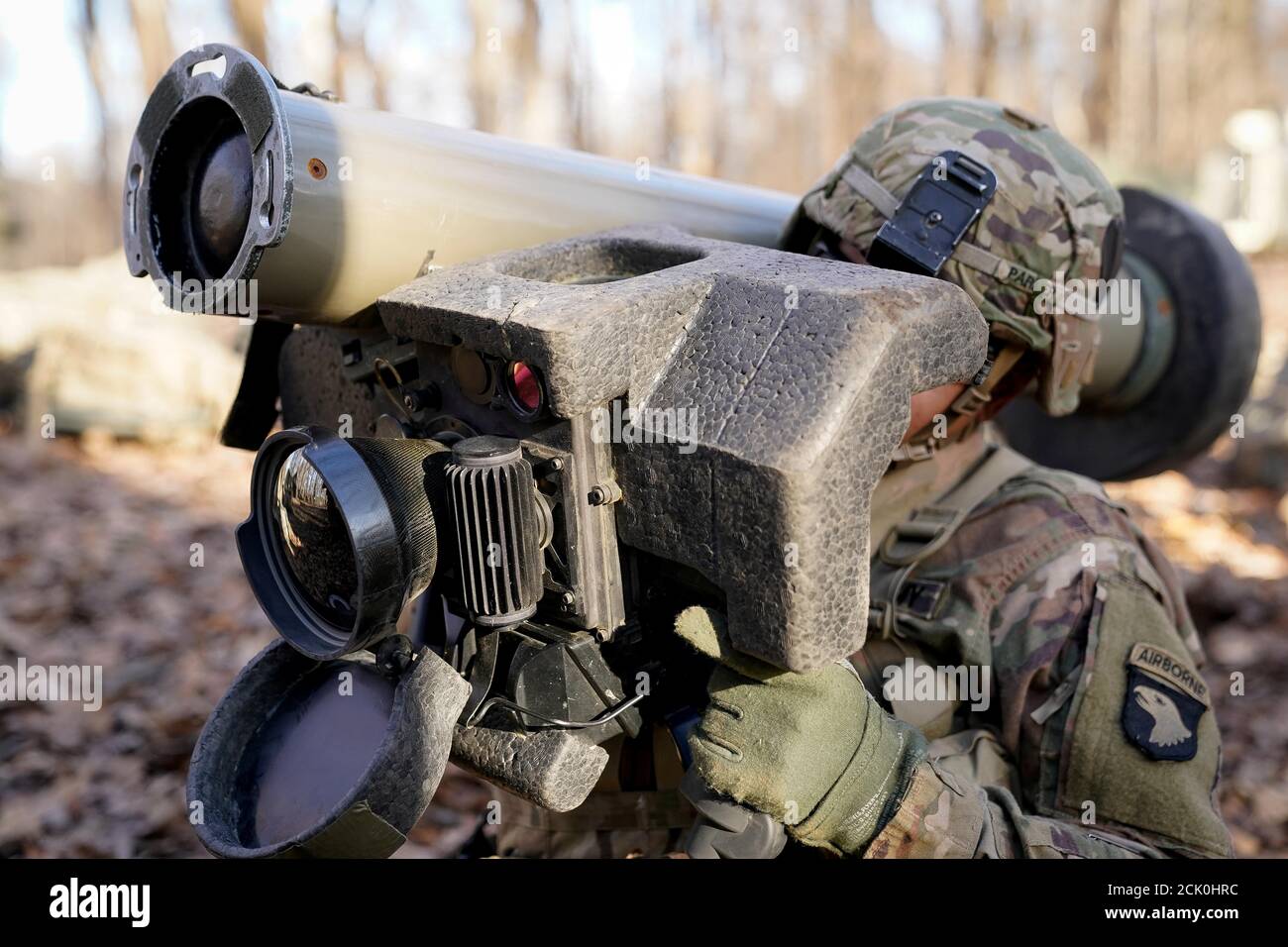 U.S. Army soldiers assigned to 101st Airborne Division (Air Assault) train on The Javelin Close