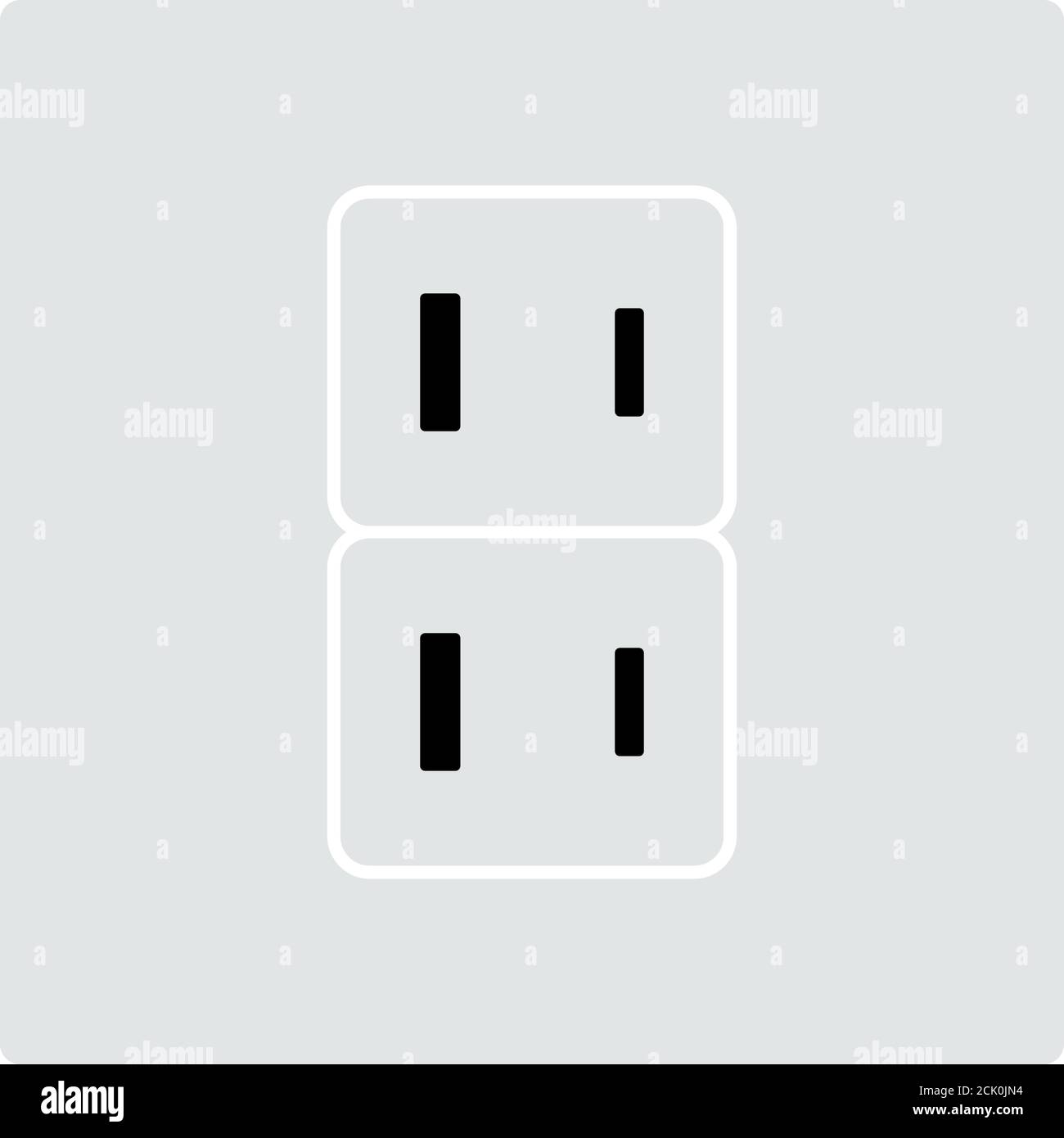 Japan Electrical Socket Icon. Flat Color Design. Vector Illustration