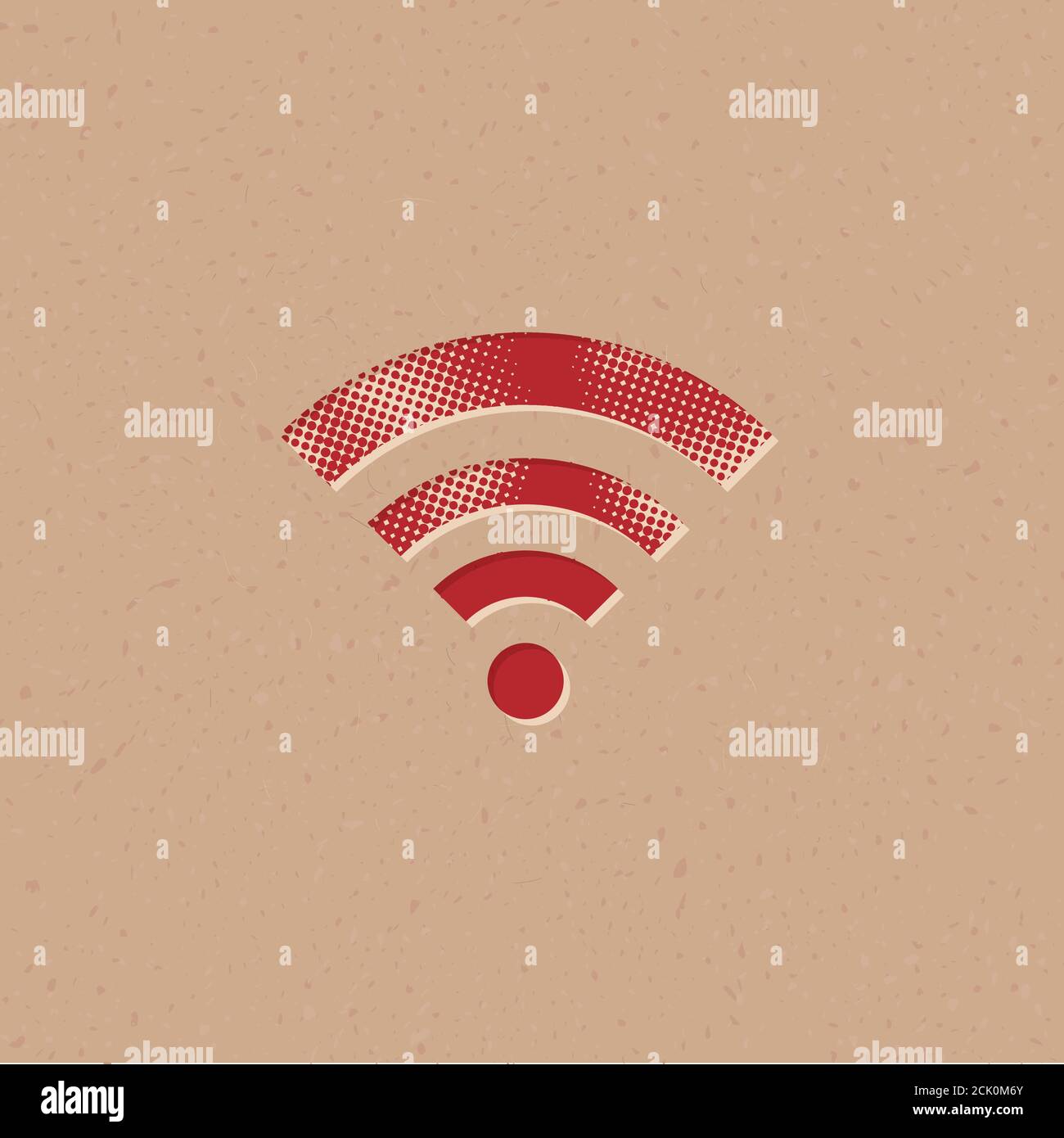 WiFi symbol icon in halftone style. Grunge background vector ...