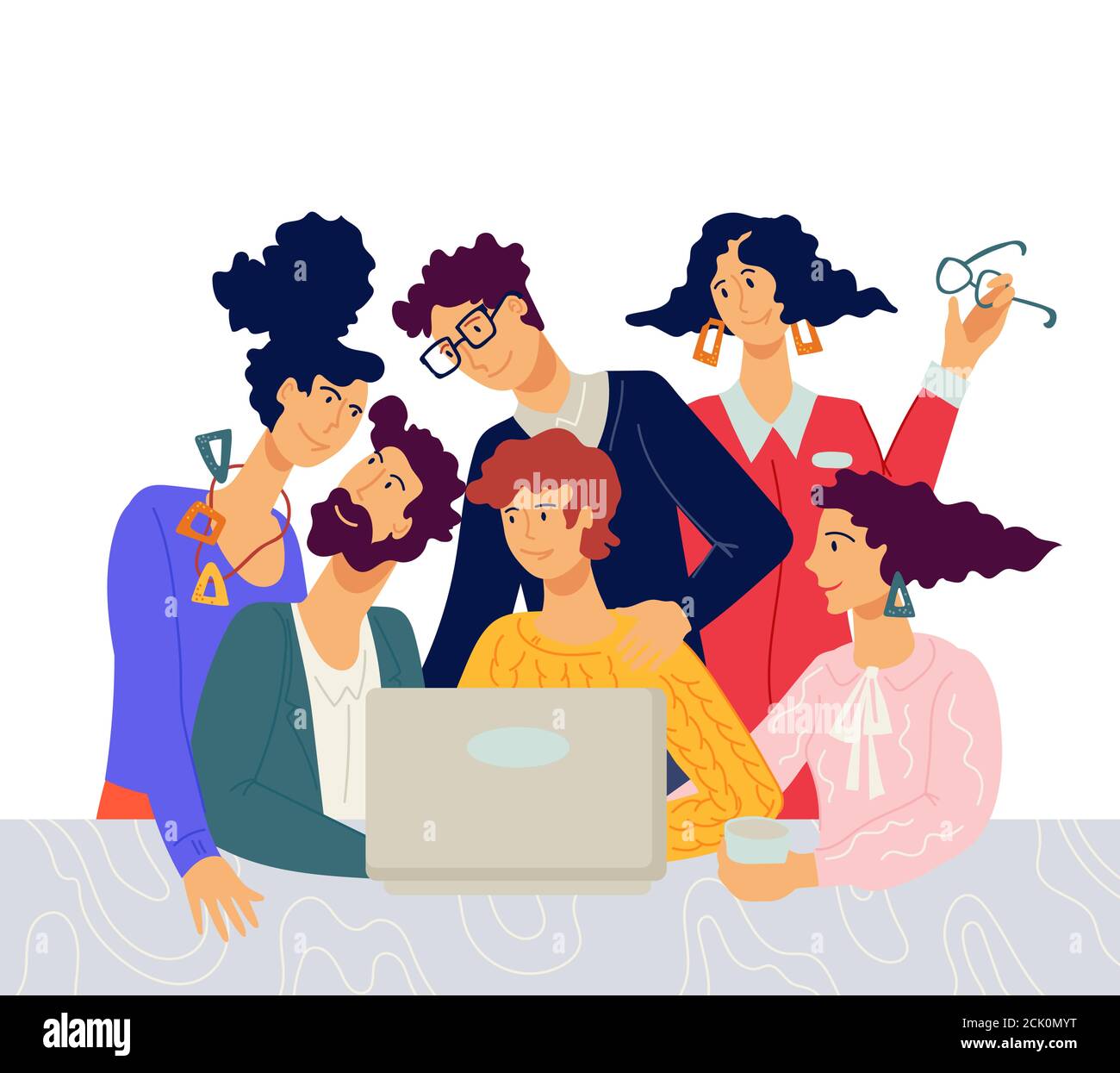 Creative team working together in friendly environment Stock Vector ...
