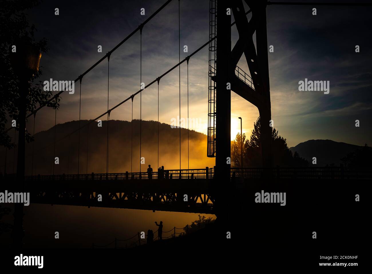 The Revelstoke Suspension Bridge which connects both sides of the