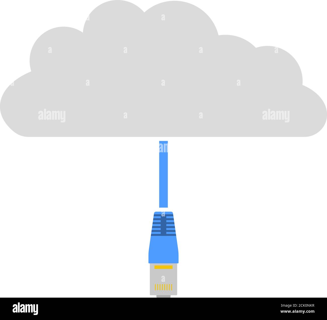 Network Cloud Icon. Flat Color Design. Vector Illustration. Stock Vector