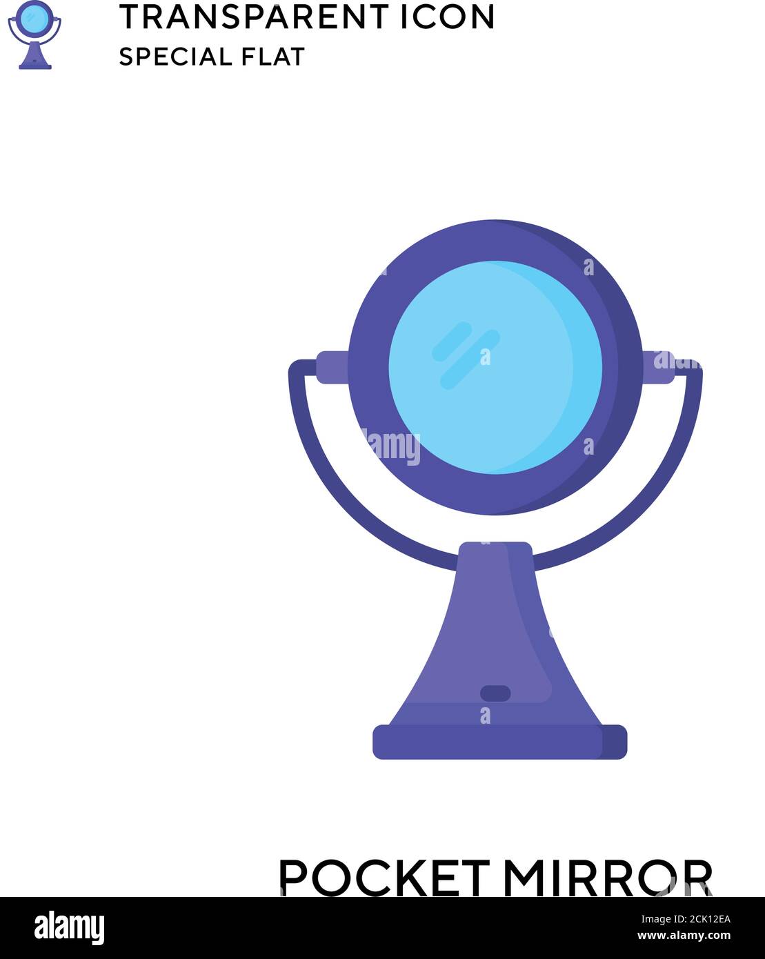 Pocket mirror vector icon. Flat style illustration. EPS 10 vector. Stock Vector
