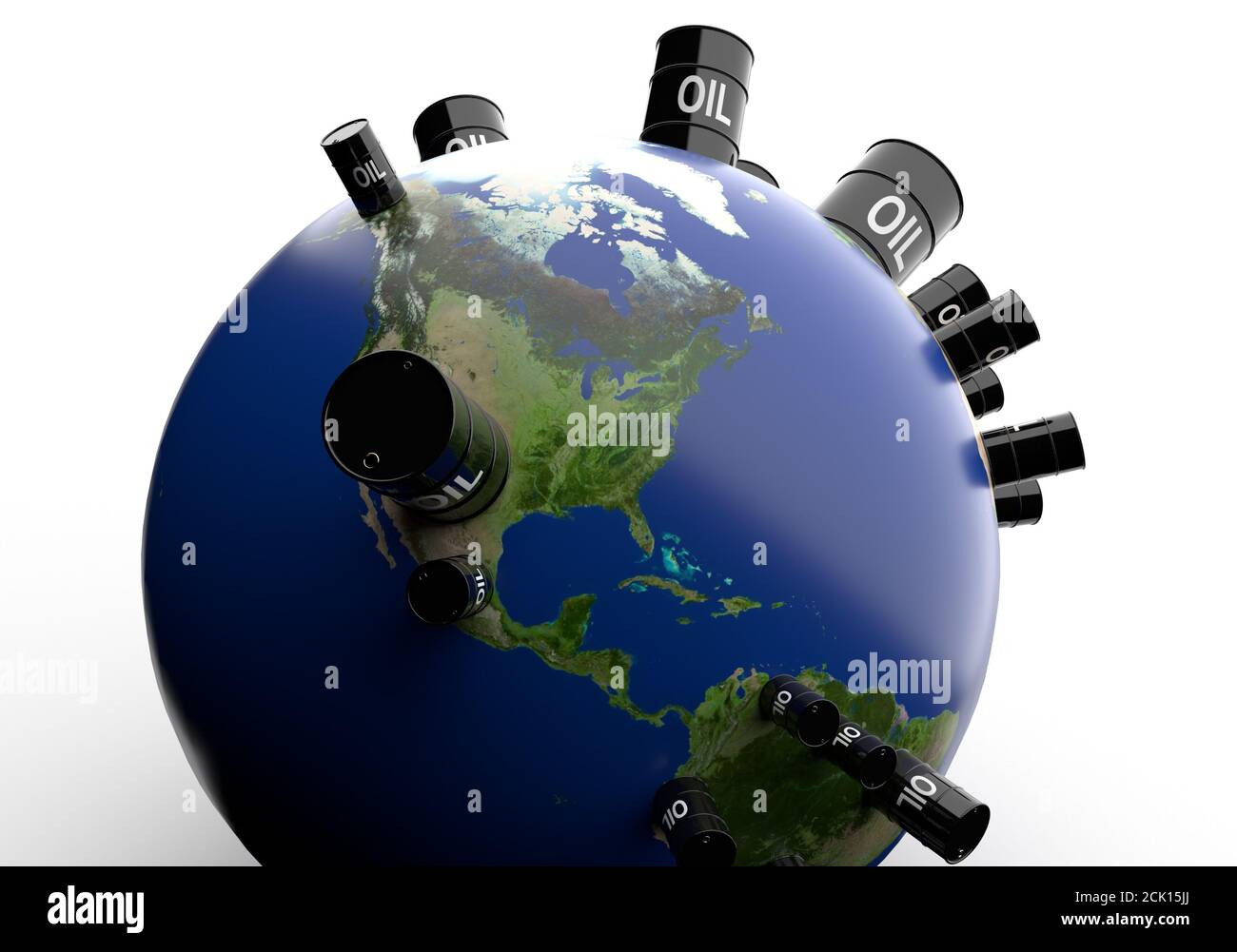 Distribution of oil deposits represented on the earth and