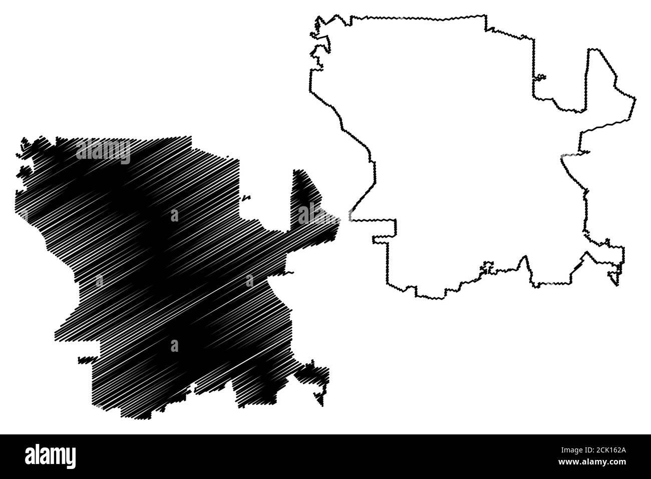 Cordoba City (Argentine Republic, Cordoba Province) map vector illustration, scribble sketch map Stock Vector