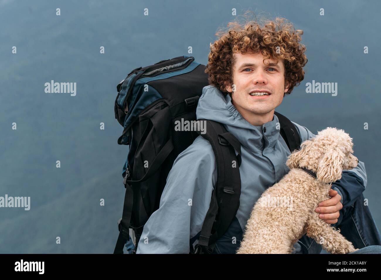 Curly Hair Brown Eyes Man Portrait High Resolution Stock Photography ...