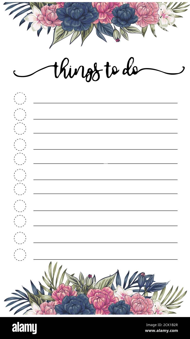 List TO DO with, check list, Layout sheet with place for notes and ...