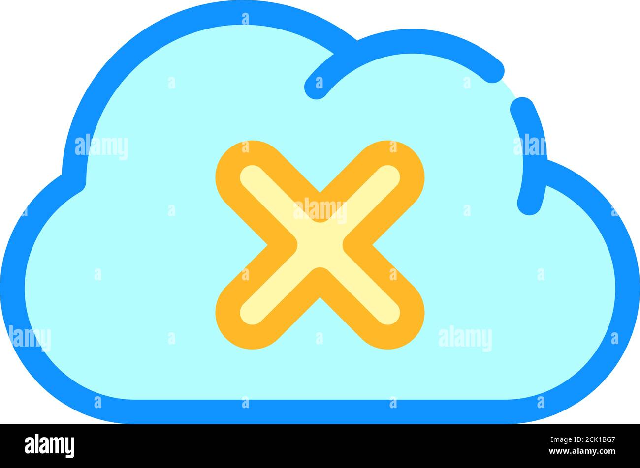 failed access cloud storage color icon vector illustration Stock Vector ...