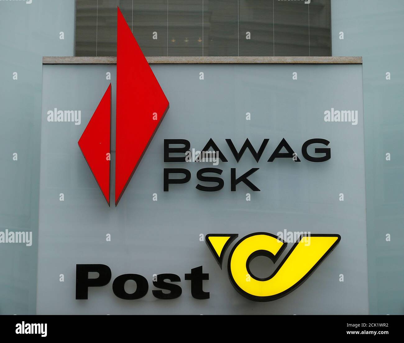 Logos Of Bawag Psk Bank And Austrian Post Are Seen At A Branch Office In Vienna Austria March 9 2017 Reuters Heinz Peter Bader Stock Photo Alamy