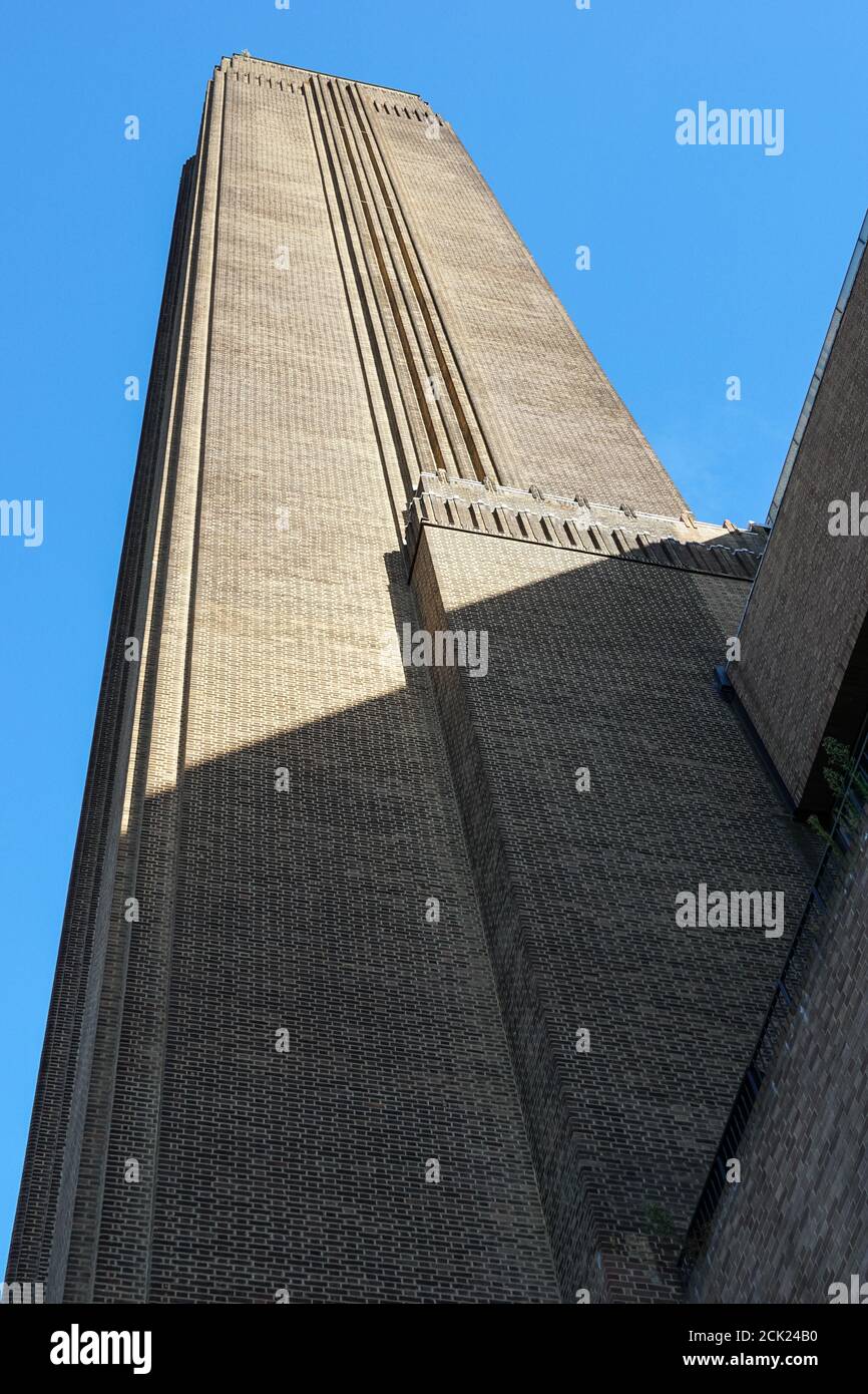 Chimney of Tate Modern art gallery,former Bankside Power Station, London England United Kingdom UK Stock Photo